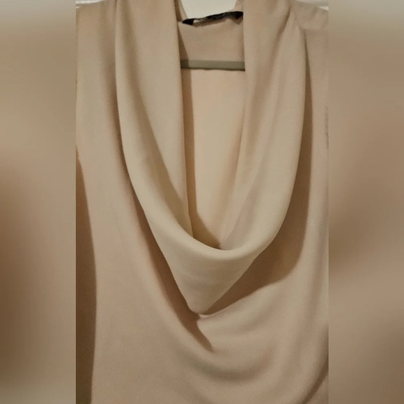 Zara Cream Cowl neck top. Size medium - Picture 9 of 12